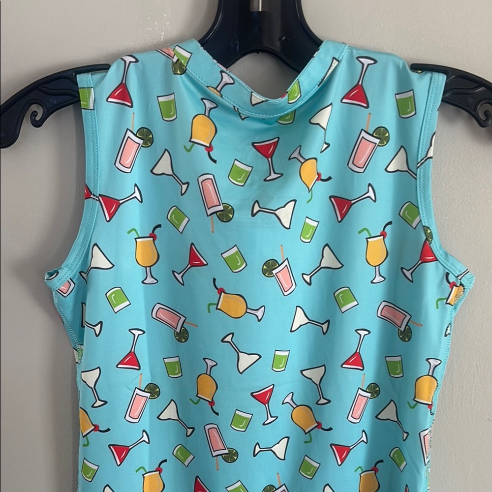 Proud 90 Colorful Cocktail Print Sleeveless Top - Picture 4 of 4